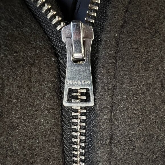 SOIA & KYO Karine Wool Parka Jacket Winter Coat Snow Long Hooded Casual Everyday - Picture 7 of 11